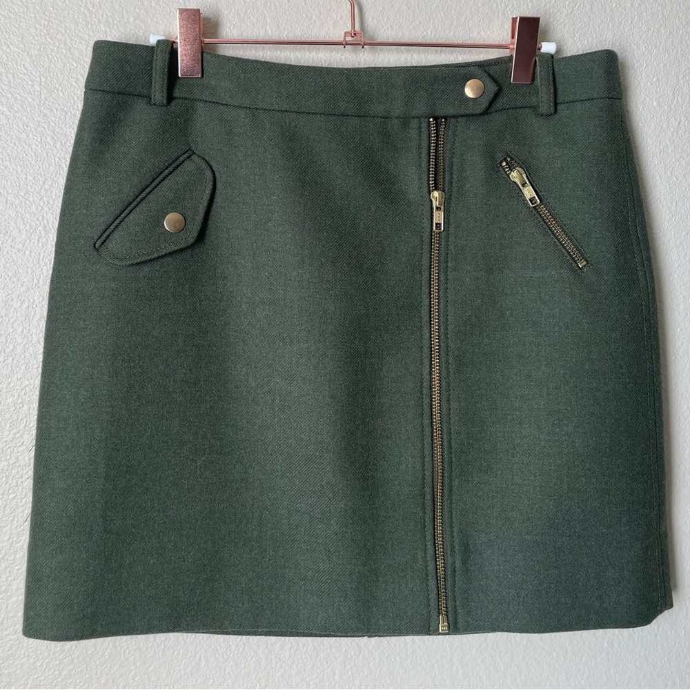 J. Crew green wool skirt